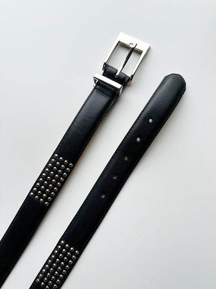 Zwarte leren ceintuur met studs