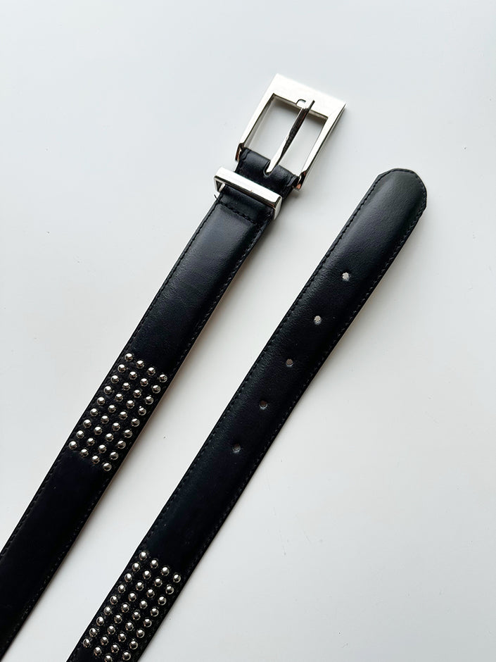 Zwarte leren ceintuur met studs