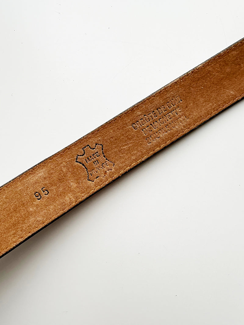 Zwarte leren ceintuur met studs