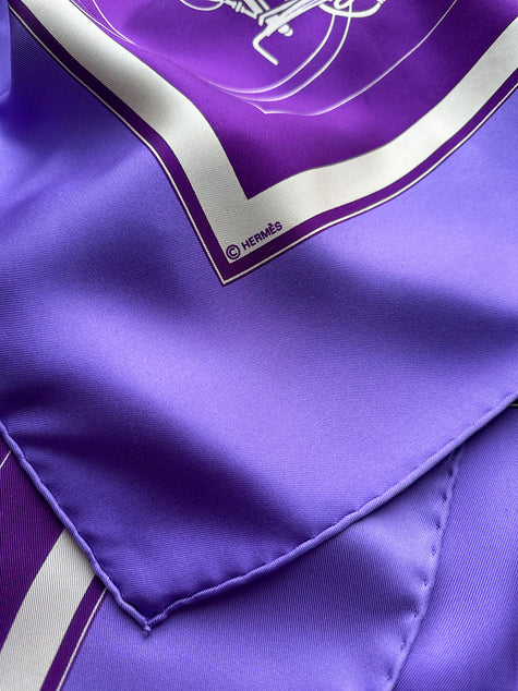 Paarse zijden designer sjaal Ex Libris