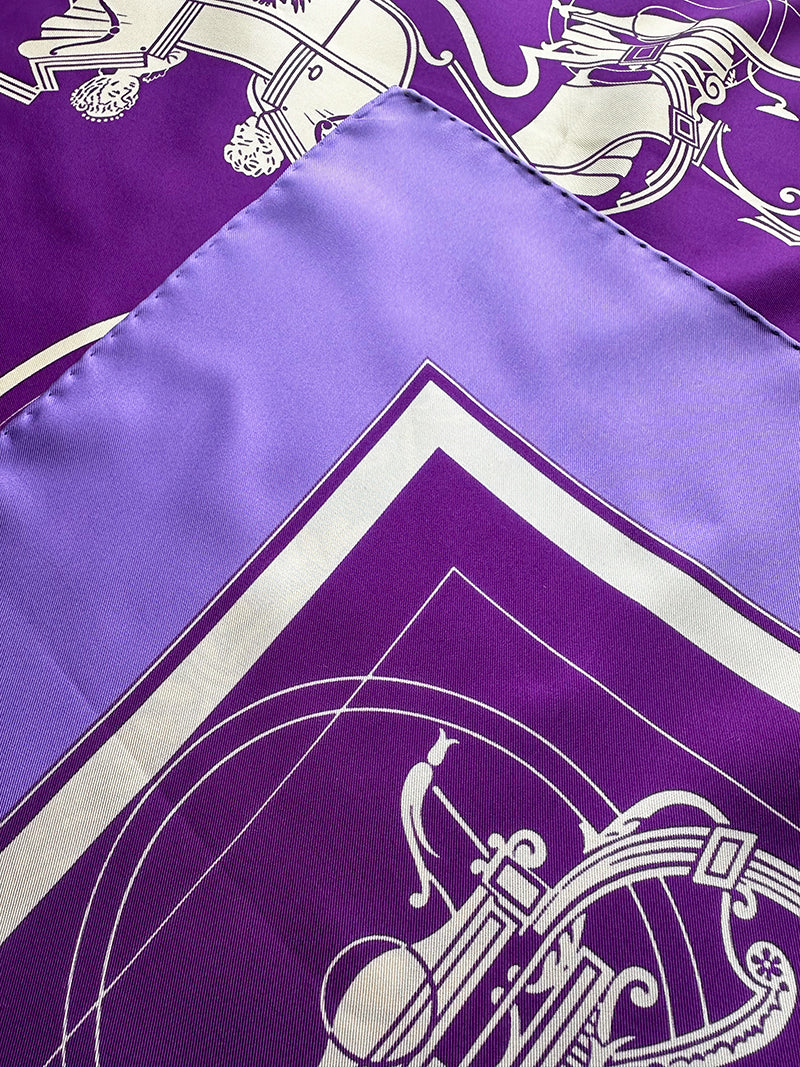 Paarse zijden designer sjaal Ex Libris