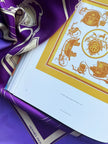 Paarse zijden designer sjaal Ex Libris