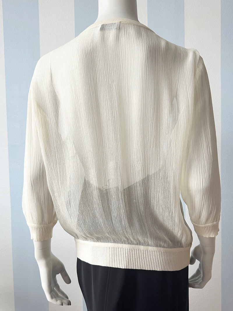 Zijden top met kraaltjes