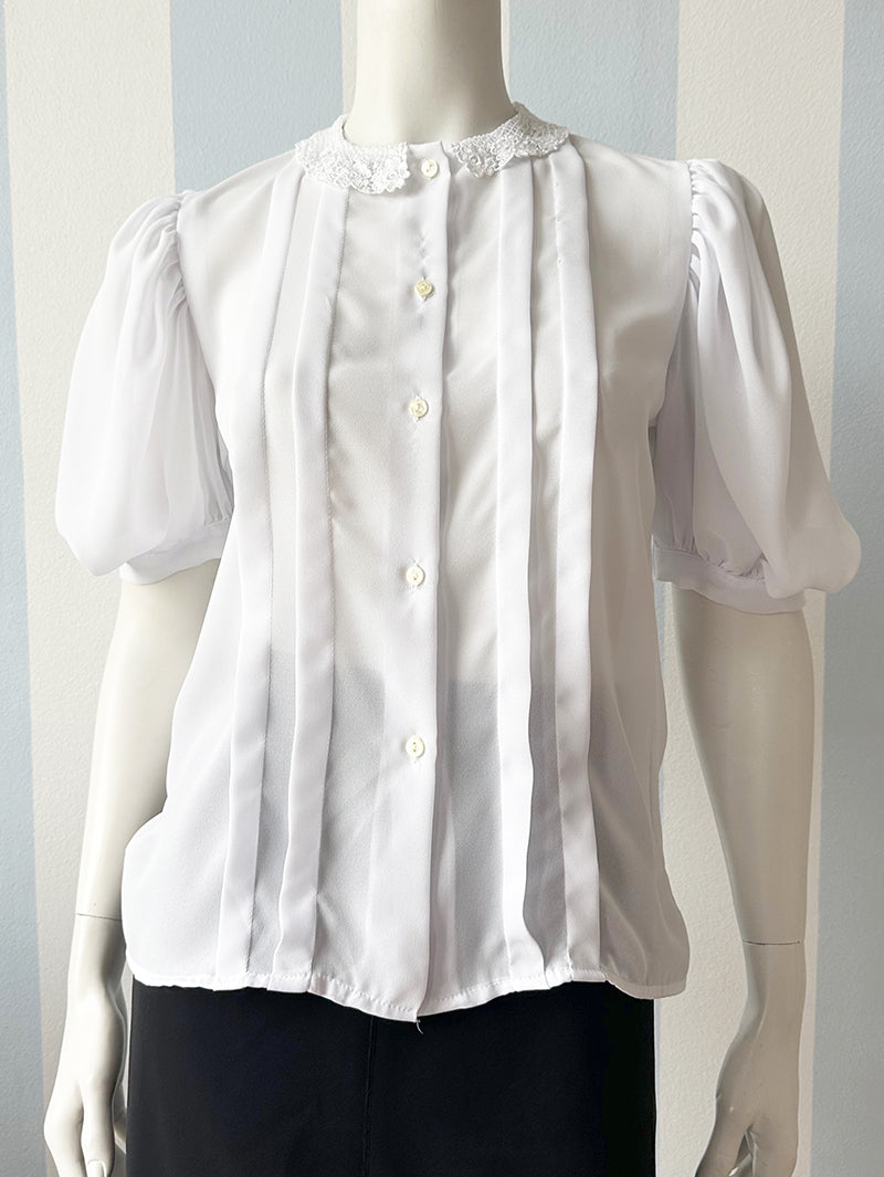 Blouse met kanten kraagje