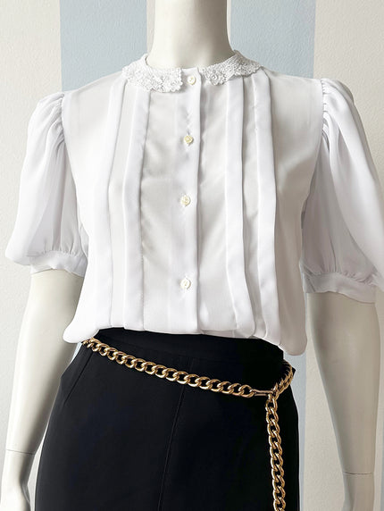 Blouse met kanten kraagje