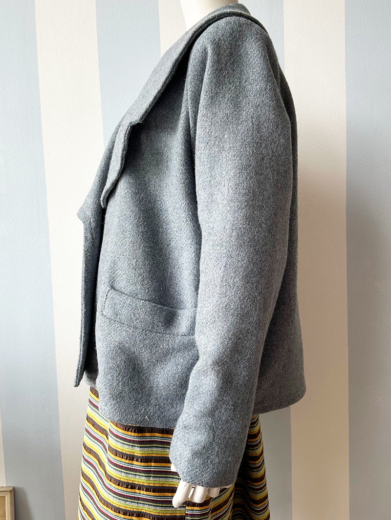 Ijsblauw wollen winterjas