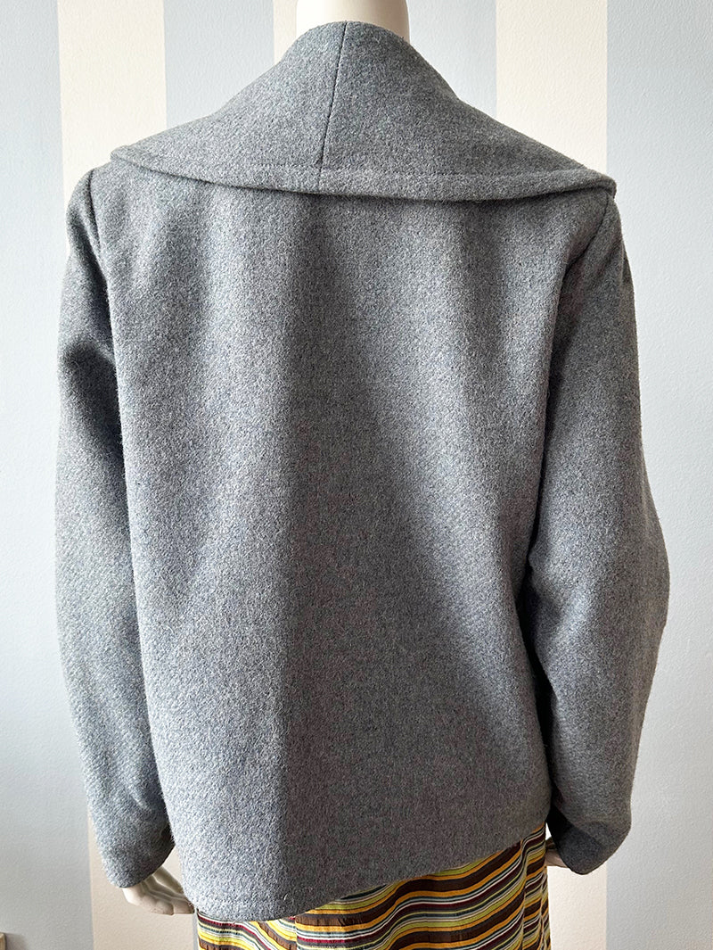 Ijsblauw wollen winterjas