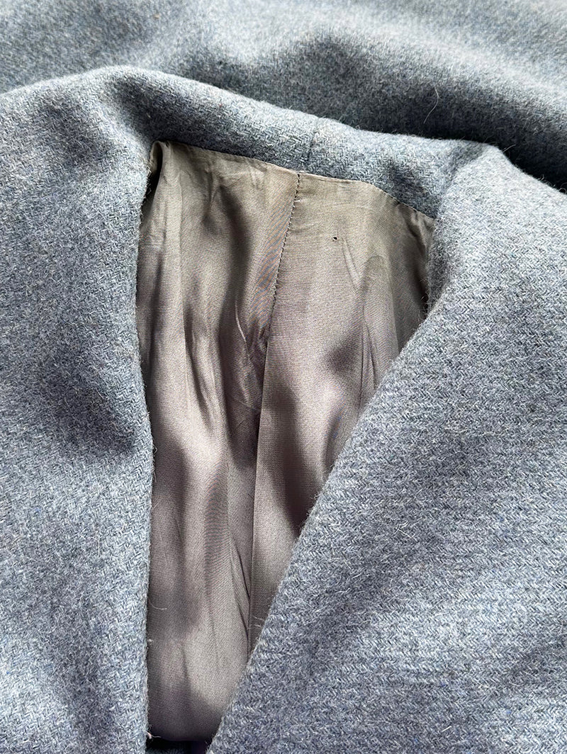 Ijsblauw wollen winterjas