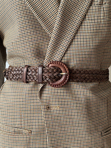 Bruine gevlochten riem