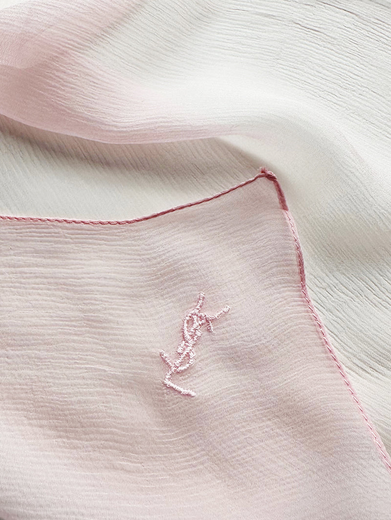 Lichtroze zijden designer pochet