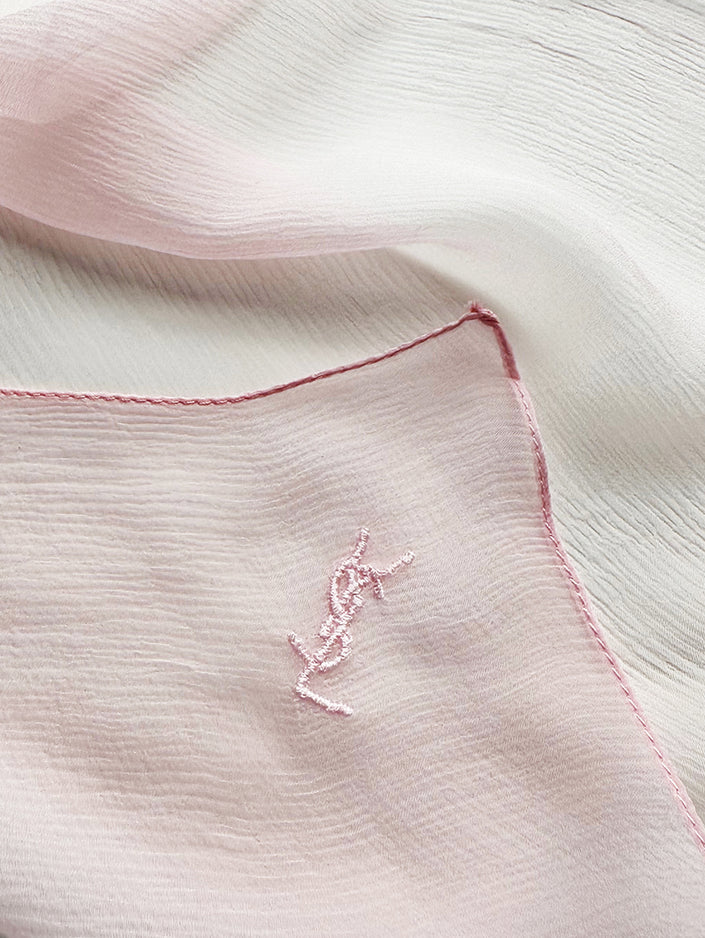 Lichtroze zijden designer pochet