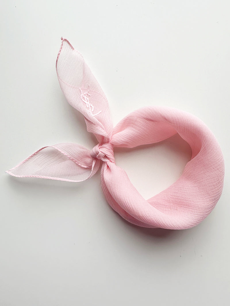 Lichtroze zijden designer pochet