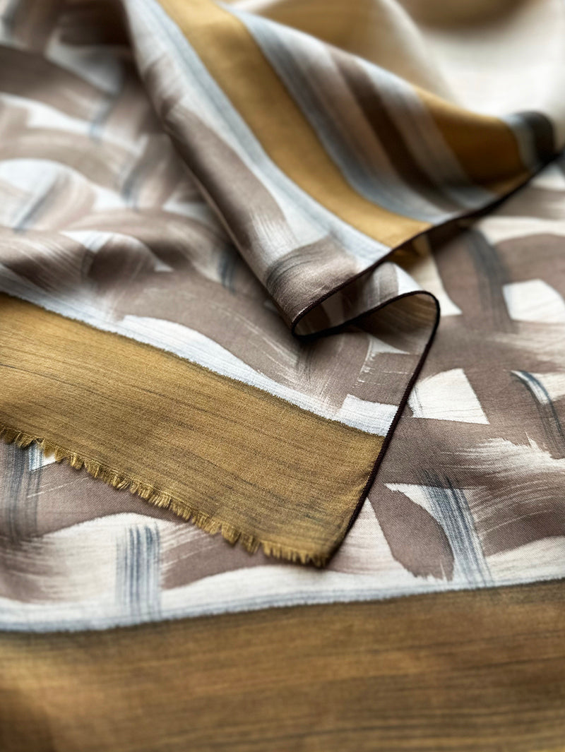 Langwerpige zijden sjaal