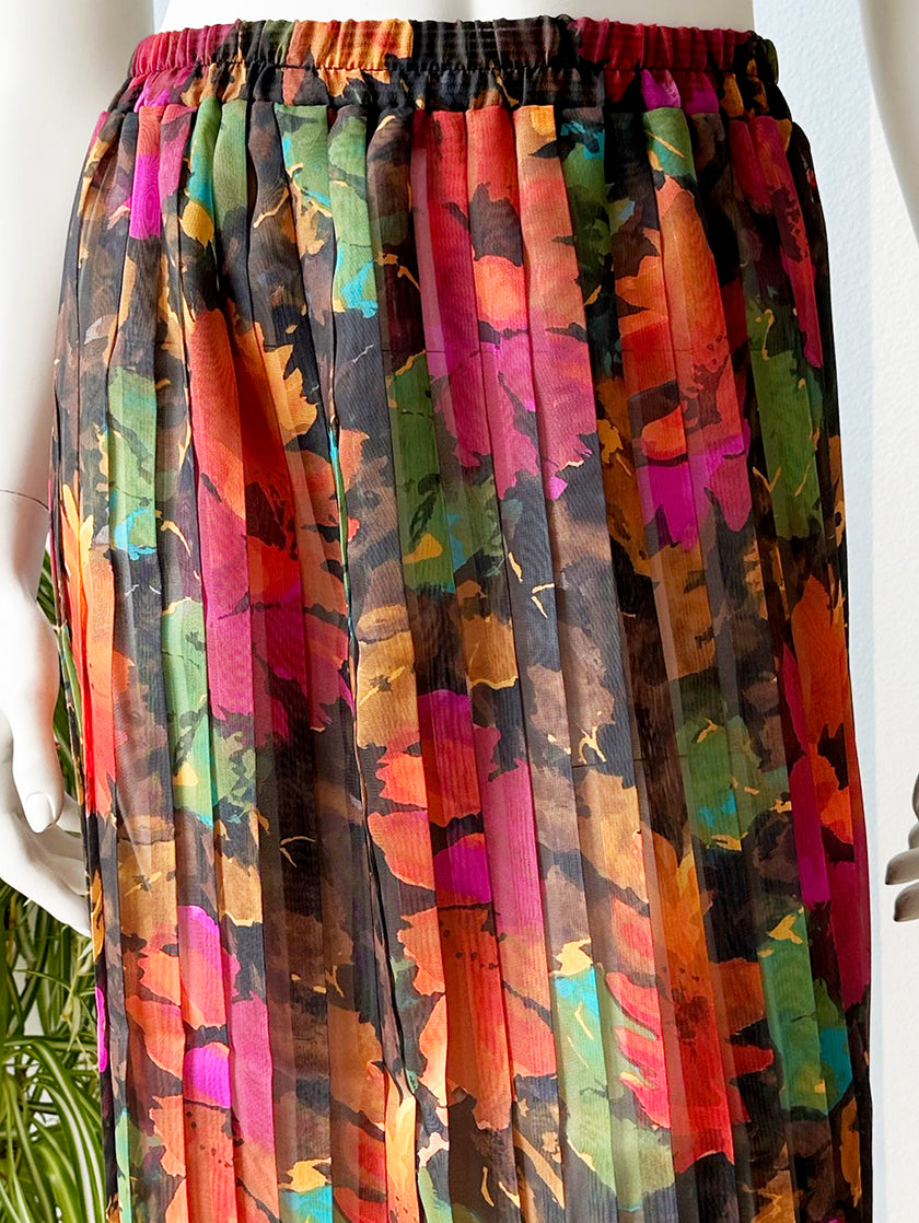 Semi-transparante floral plissérok