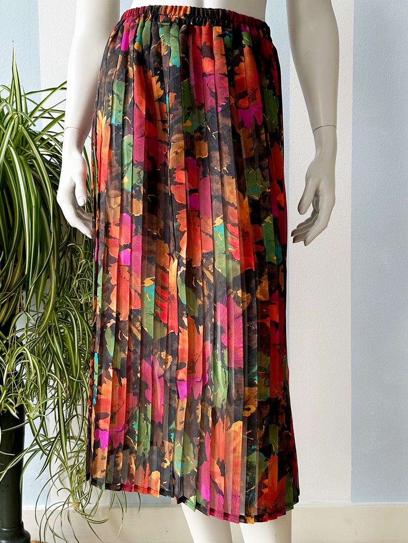 Semi-transparante floral plissérok