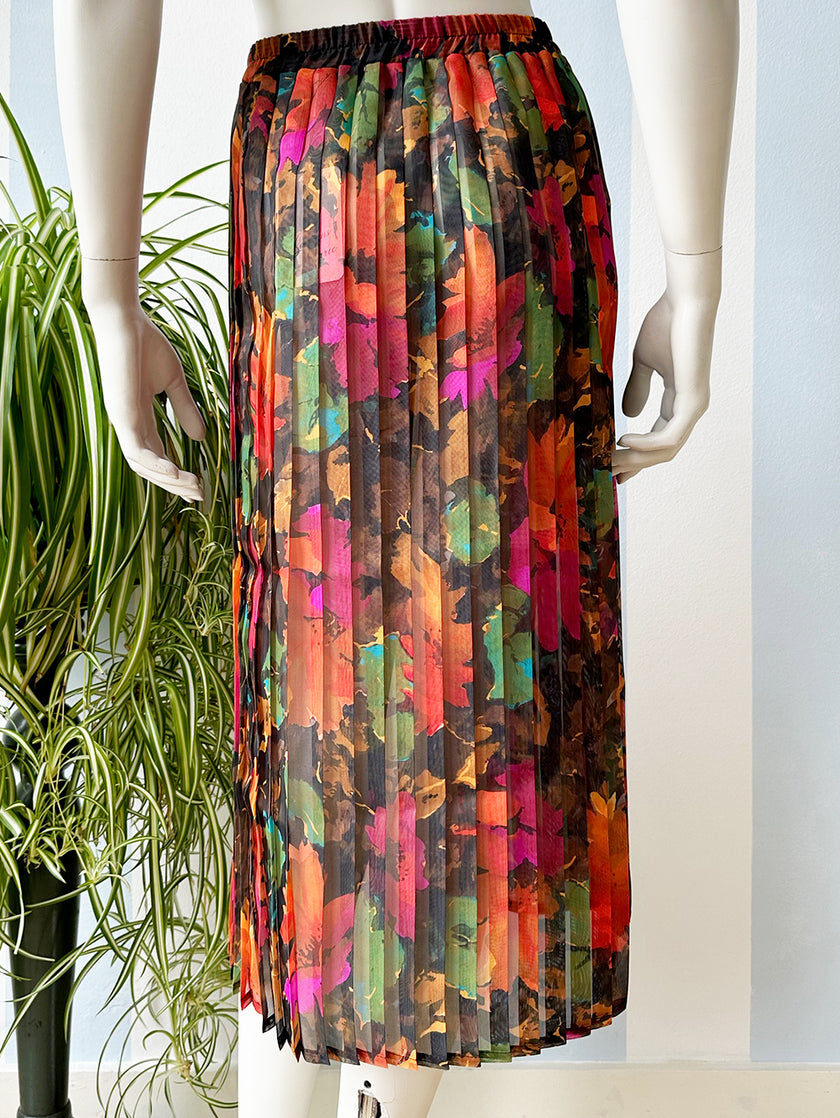 Semi-transparante floral plissérok