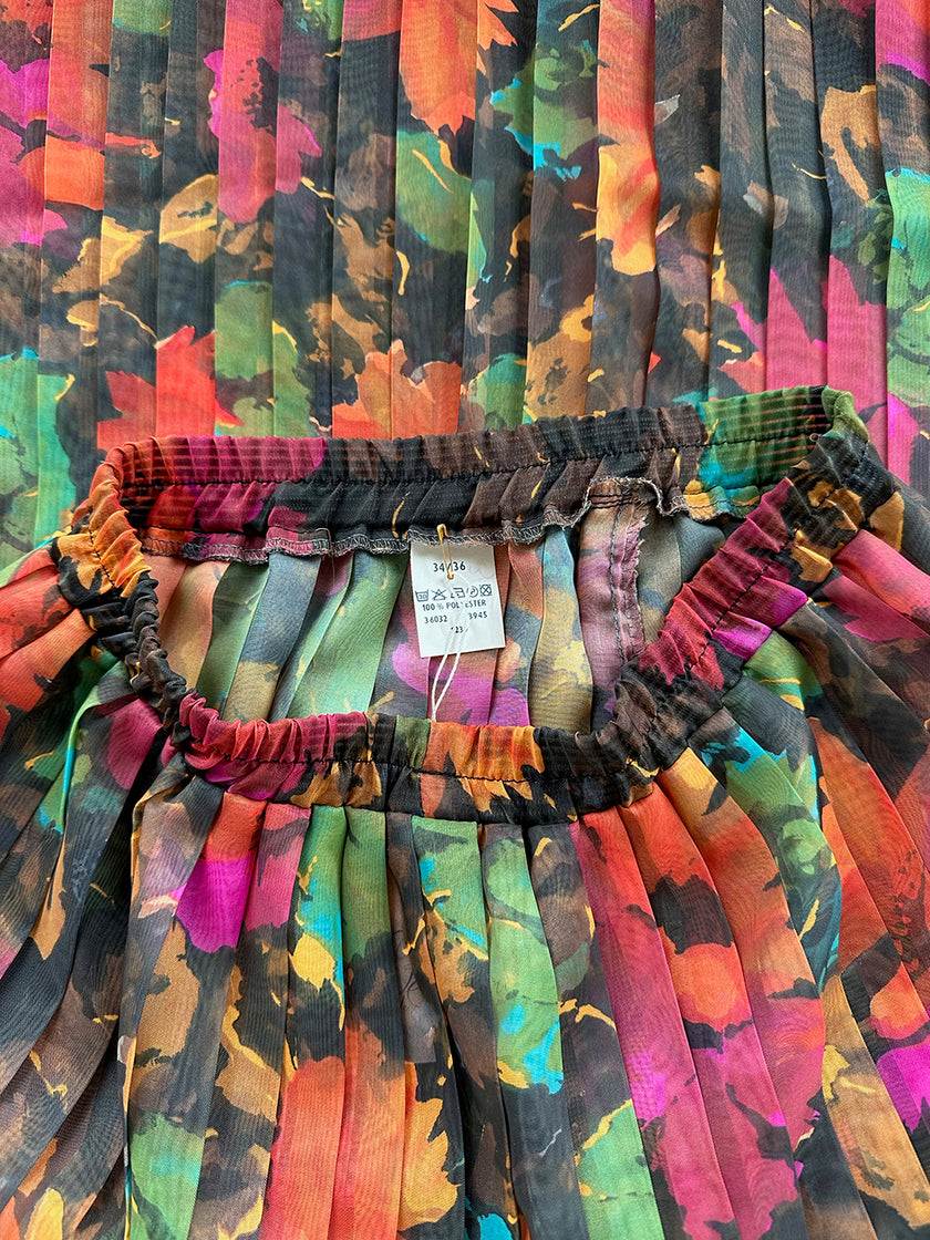 Semi-transparante floral plissérok