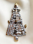 Kristalglazen kerstboombroche met uraniumglas