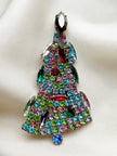 Kristalglazen kerstboombroche met antraciet piek