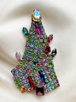 Kristalglazen kerstboombroche met uraniumglas