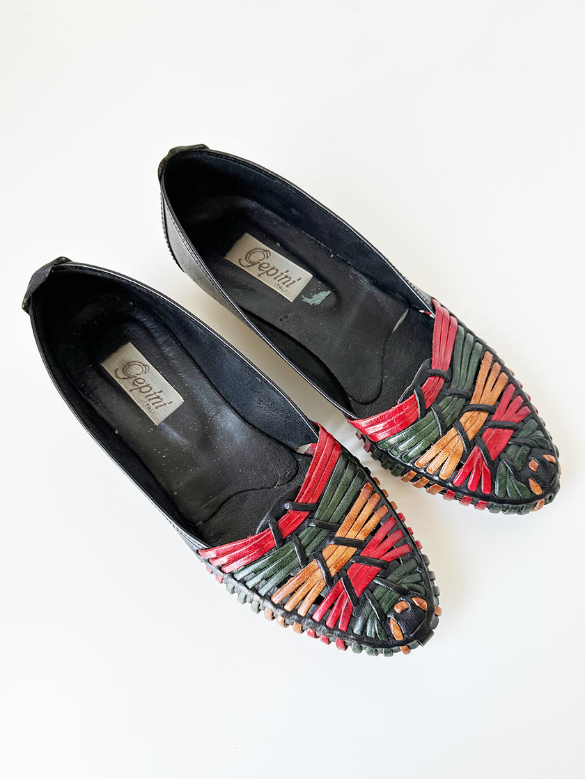 Gevlochten leren instappers