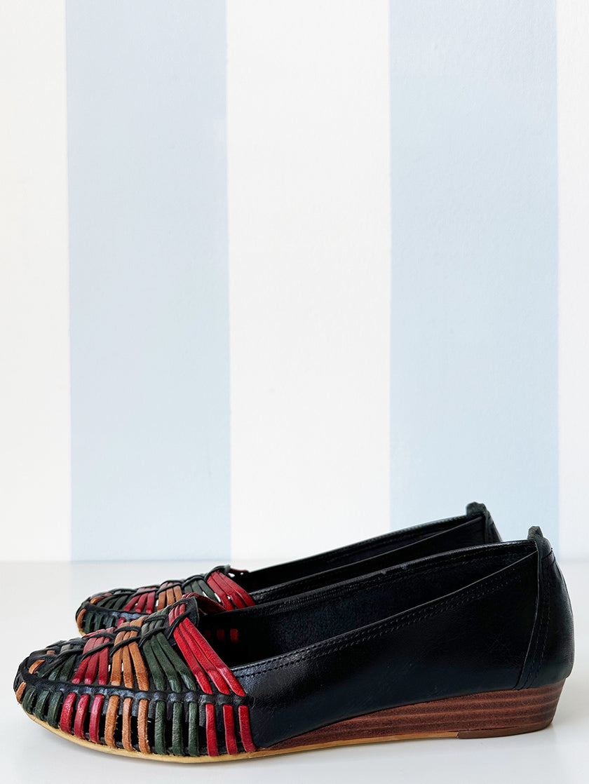 Gevlochten leren instappers