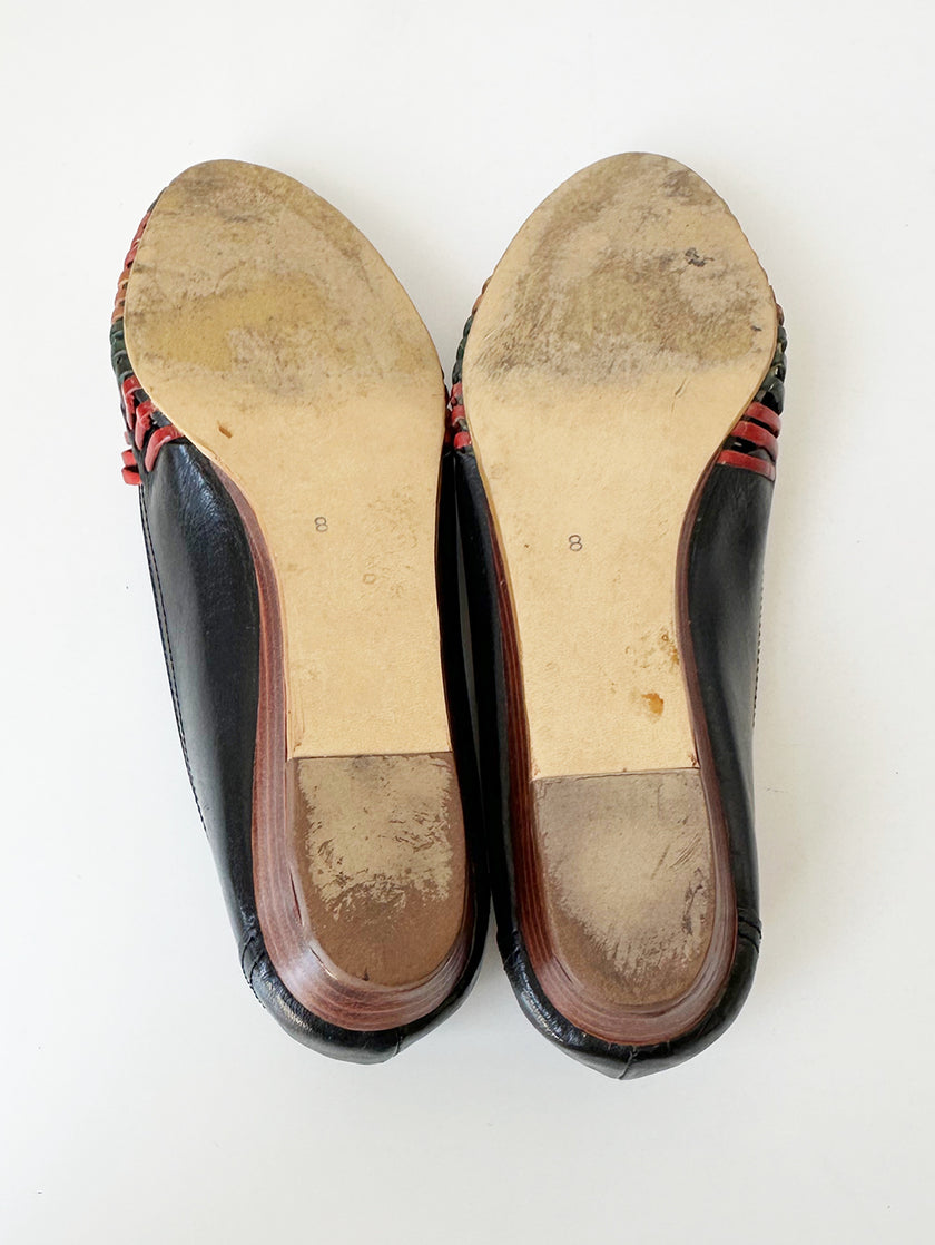 Gevlochten leren instappers