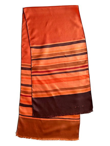 Lange oranje/bruine zijden sjaal