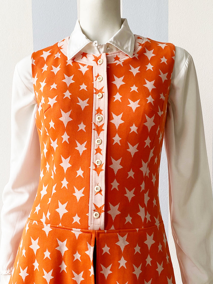 70s Oranje tuniek met sterren
