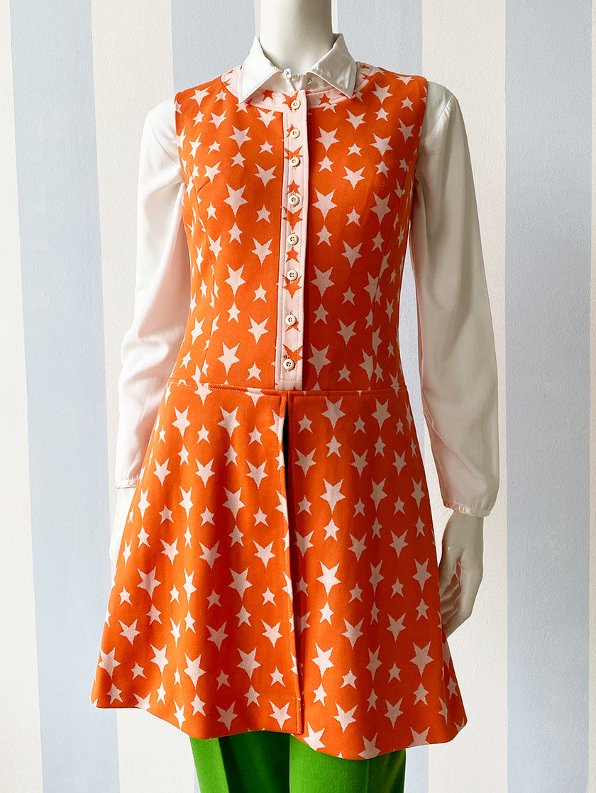 70s Oranje tuniek met sterren