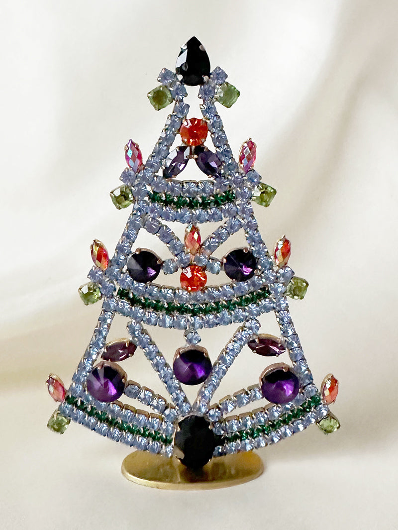 Kristalglazen staande kerstboom met uraniumglas