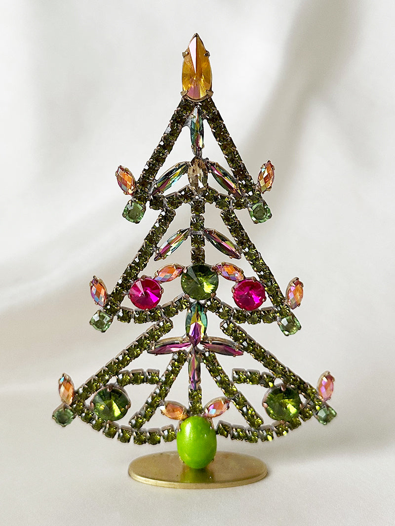 Kristalglazen groene staande kerstboom