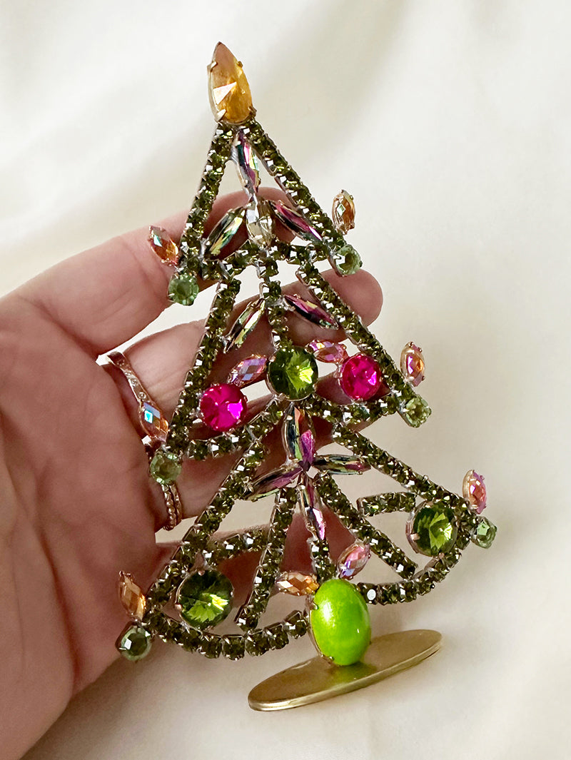 Kristalglazen groene staande kerstboom