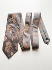 IJsblauwe floral designer stropdas