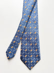 Blauwe designer stropdas met vlinders