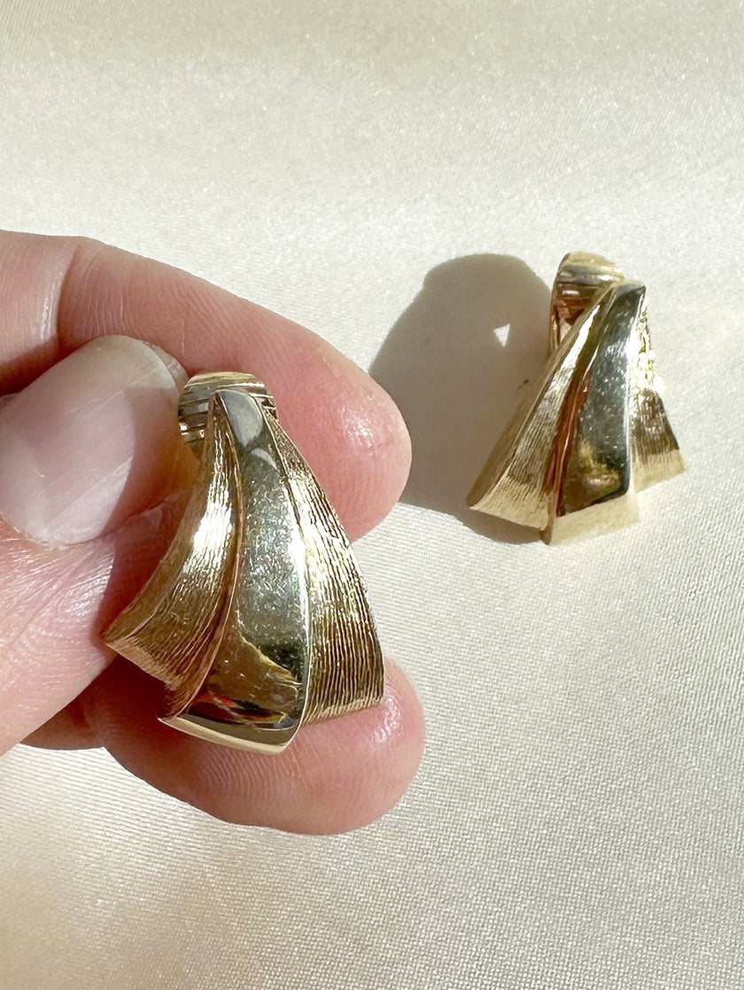 Gouden clip oorbellen