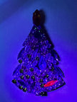 Kristalglazen kerstboombroche met oranje piek