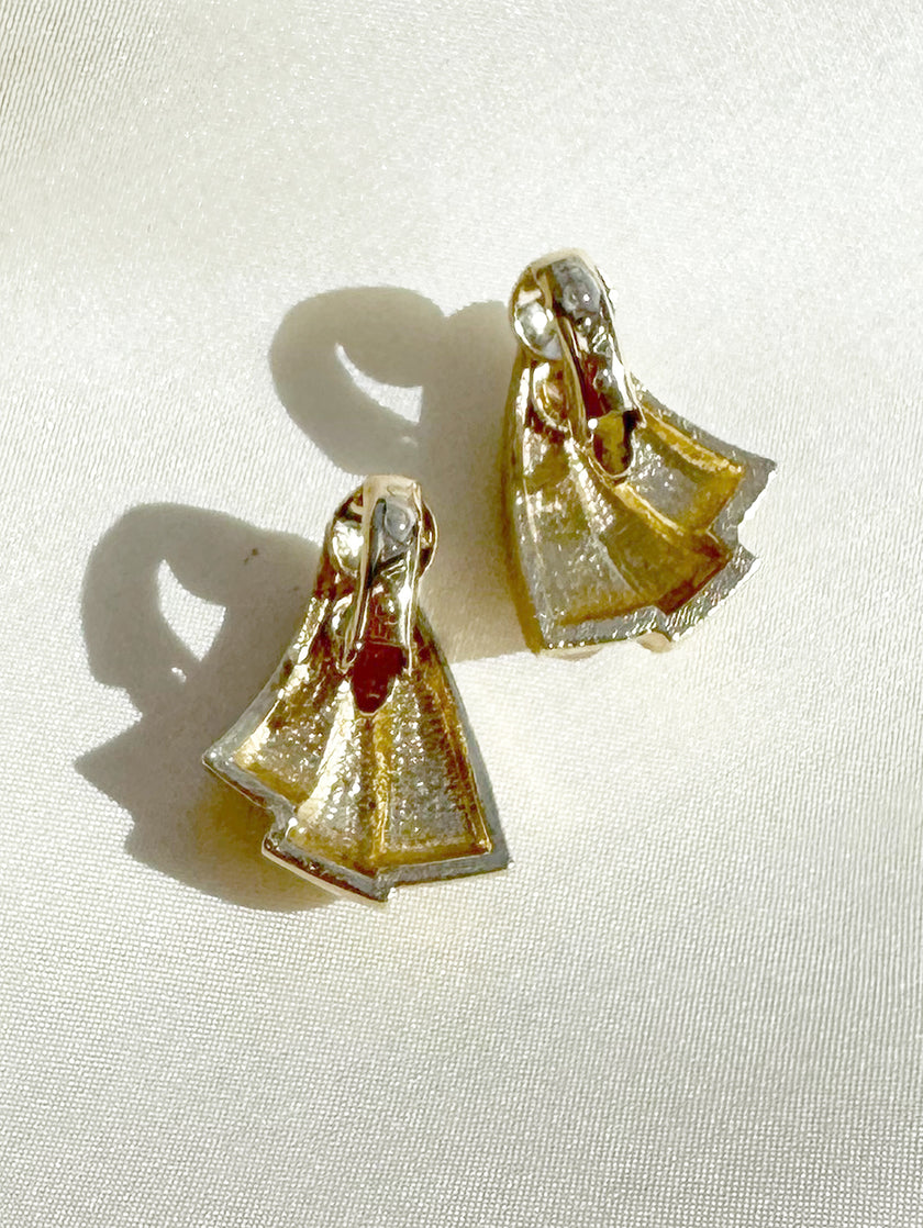 Gouden clip oorbellen