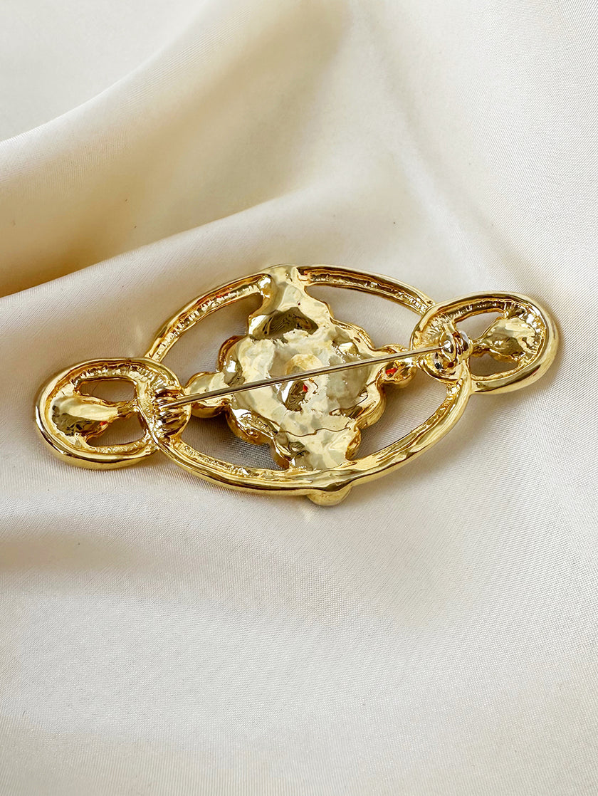 Grote(!) broche met strass