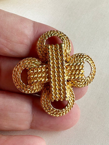 Gouden gevlochten broche