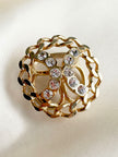 Vergulde sjaalring met strass