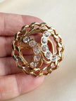 Vergulde sjaalring met strass