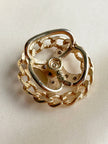 Vergulde sjaalring met strass