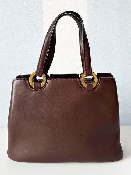 Bruine leren handtas