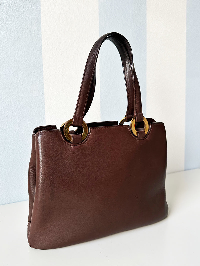 Bruine leren handtas