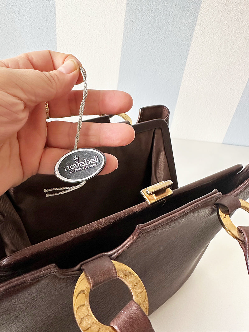 Bruine leren handtas