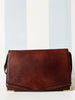 Bruine leren schoudertas