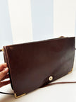 Bruine leren schoudertas