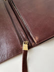Bruine leren schoudertas
