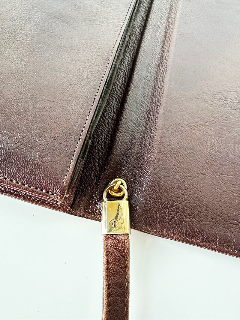 Bruine leren schoudertas